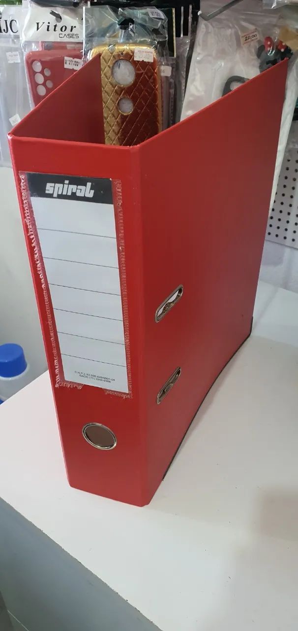 Pasta registradora com visor "Ler a Descrição".