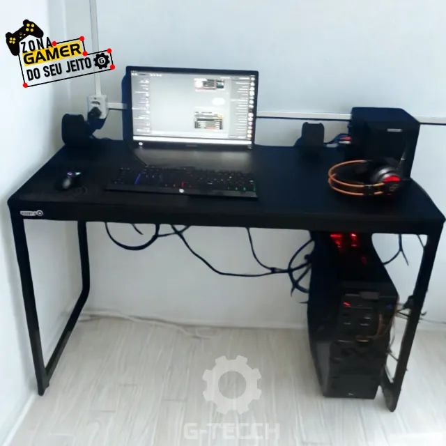 Mesa Gamer Reforçada 1,2m NOVA Estilo Industrial Multiuso para Computador Notebook Estudo - Foto 3