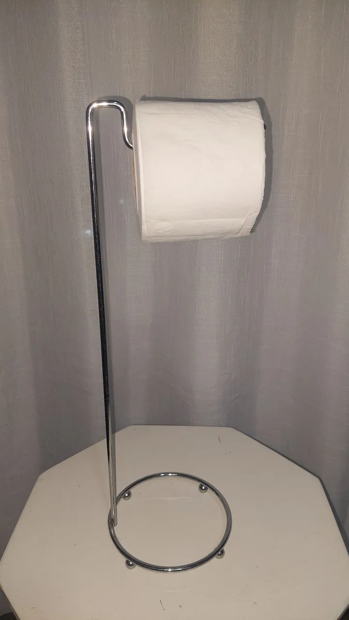 Suporte Porta Papel Higiênico de Chão Cromado