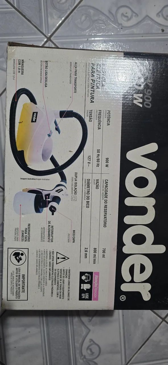 Pistola Pintura Elétrica PEV900 110V 700ml 550W VONDER-PEV900 - Foto 2