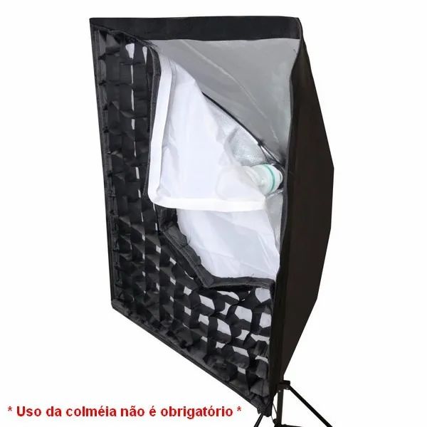 Kit Luz Contínua 2 softbox 50x70+ 2 Lâmpadas 220 V+ 2 Tripés+ 1Bolsa+ 2Grid (KIT AGATA II) - Foto 3