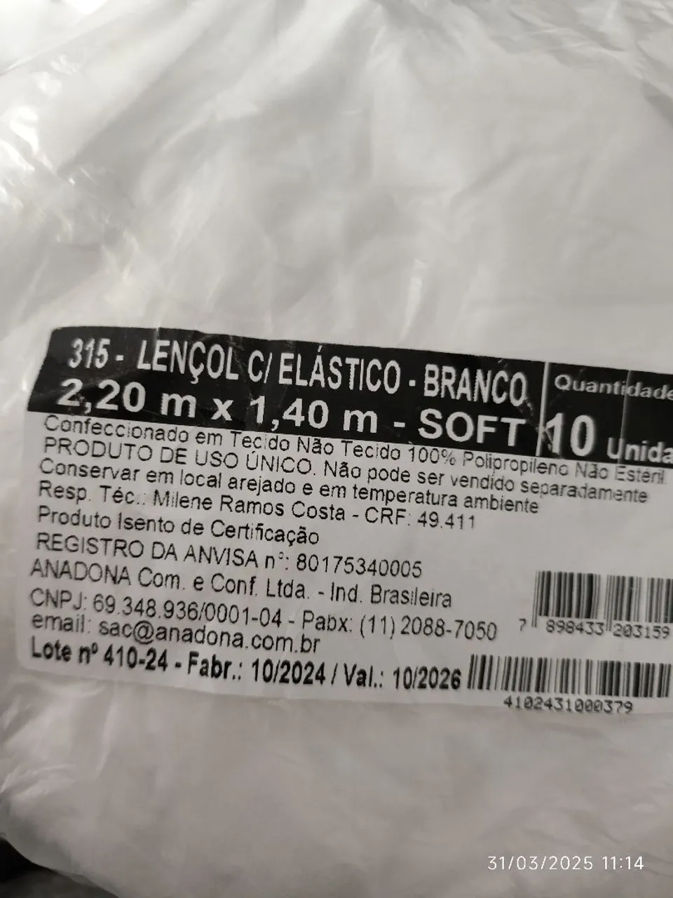 Lençol c/elástico - Branco