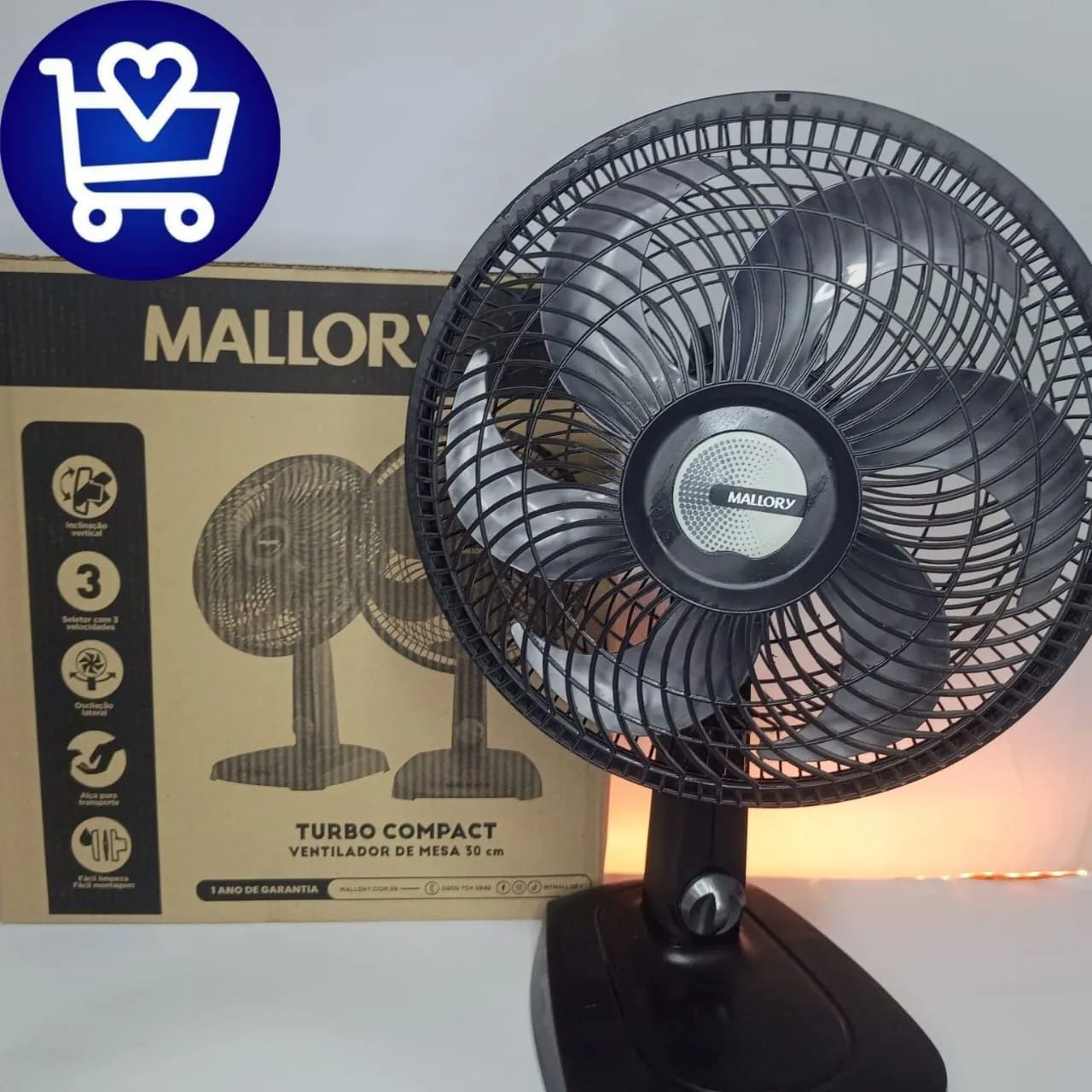 Ventilador de Mesa Mallory Turbo Compact 30cm
