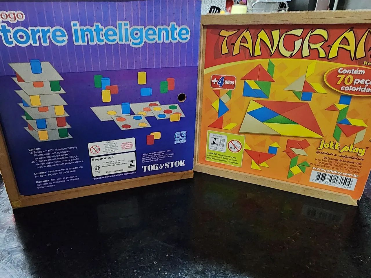 Jogos Torre Inteligente da toc stok e Tangram Jott Play