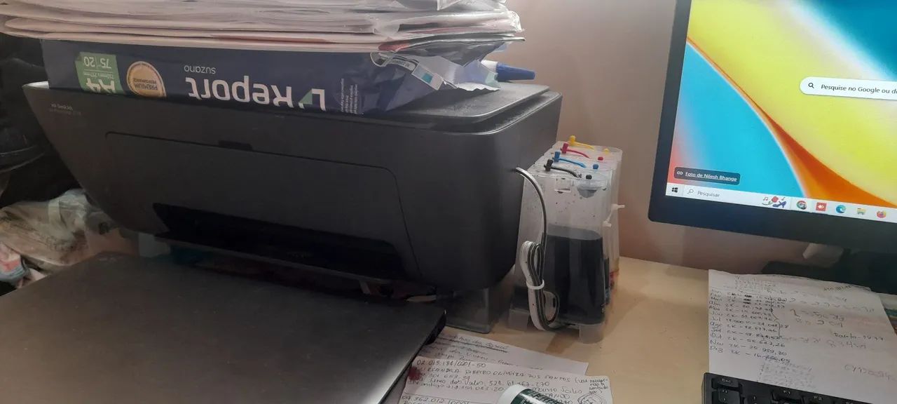 Impressora HP 2774 com bulkink - Foto 2