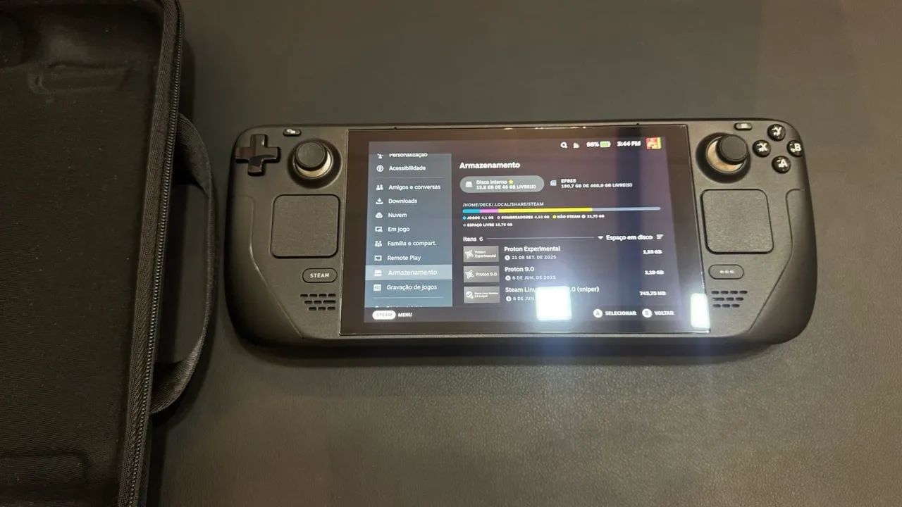 Steam deck LCD com caixa e case - Foto 4
