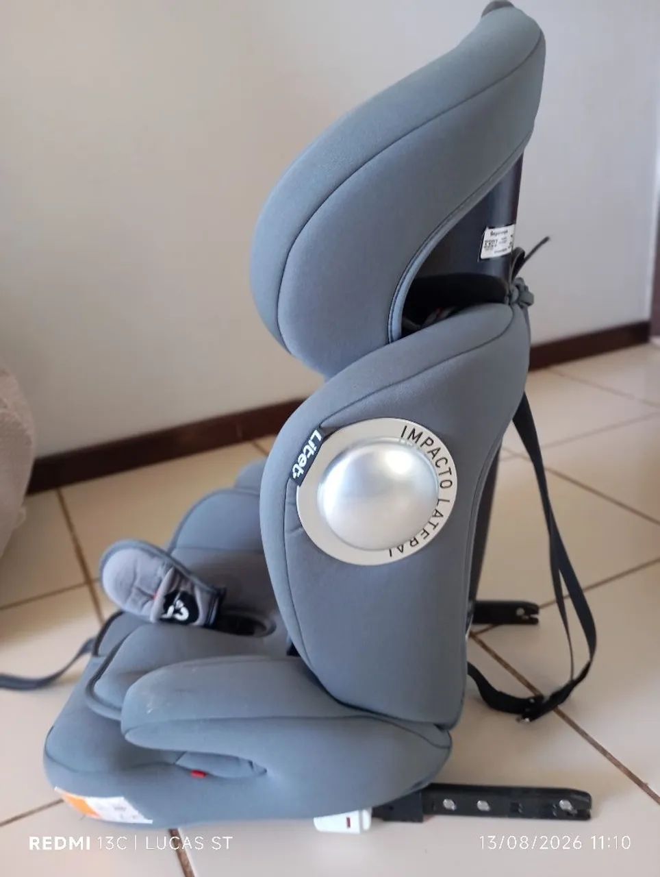 Cadeirinha Infantil para carro Safemax Fix 2.0 Isofix 9-36 Kg Cinza Litet - BB459 - Foto 2