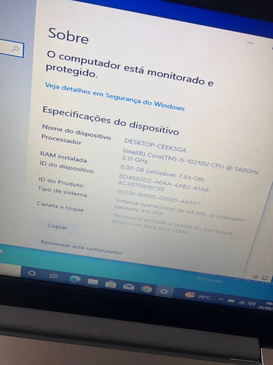 Notebook Lenovo processador i5 10 geração, ssd 256 gb, 8 gigas de ram - Foto 3