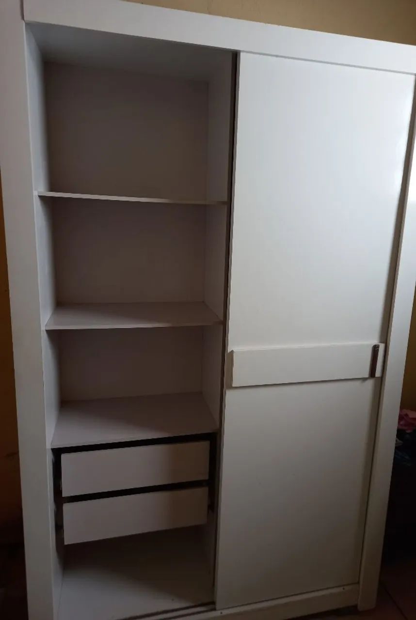 Guarda-Roupa de Casal Branco com 2 Portas de Correr - Foto 3
