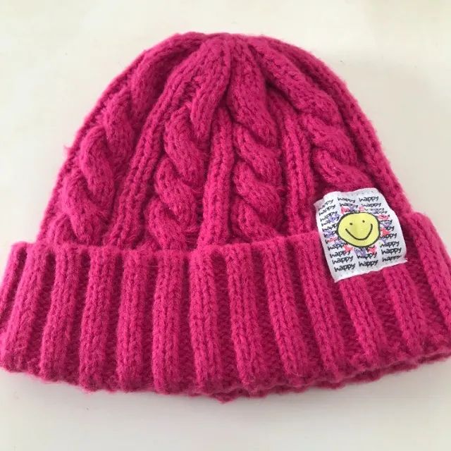 Gorro Em Tricot Rosa Happy Da Marca Accessories