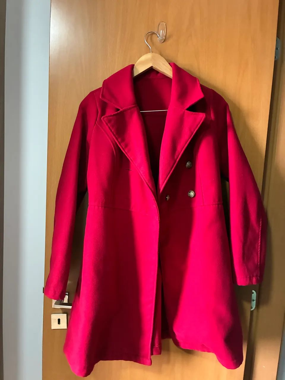 Casaco vermelho em lã batida TAM P - Foto 2