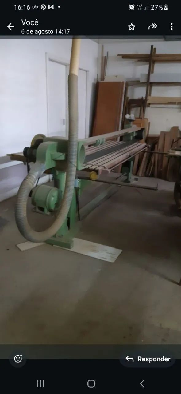 Lixadeira usada para marcenaria em bom estado. Marca Mazzuti, cinta 6000mm  motor 3cv 220v
