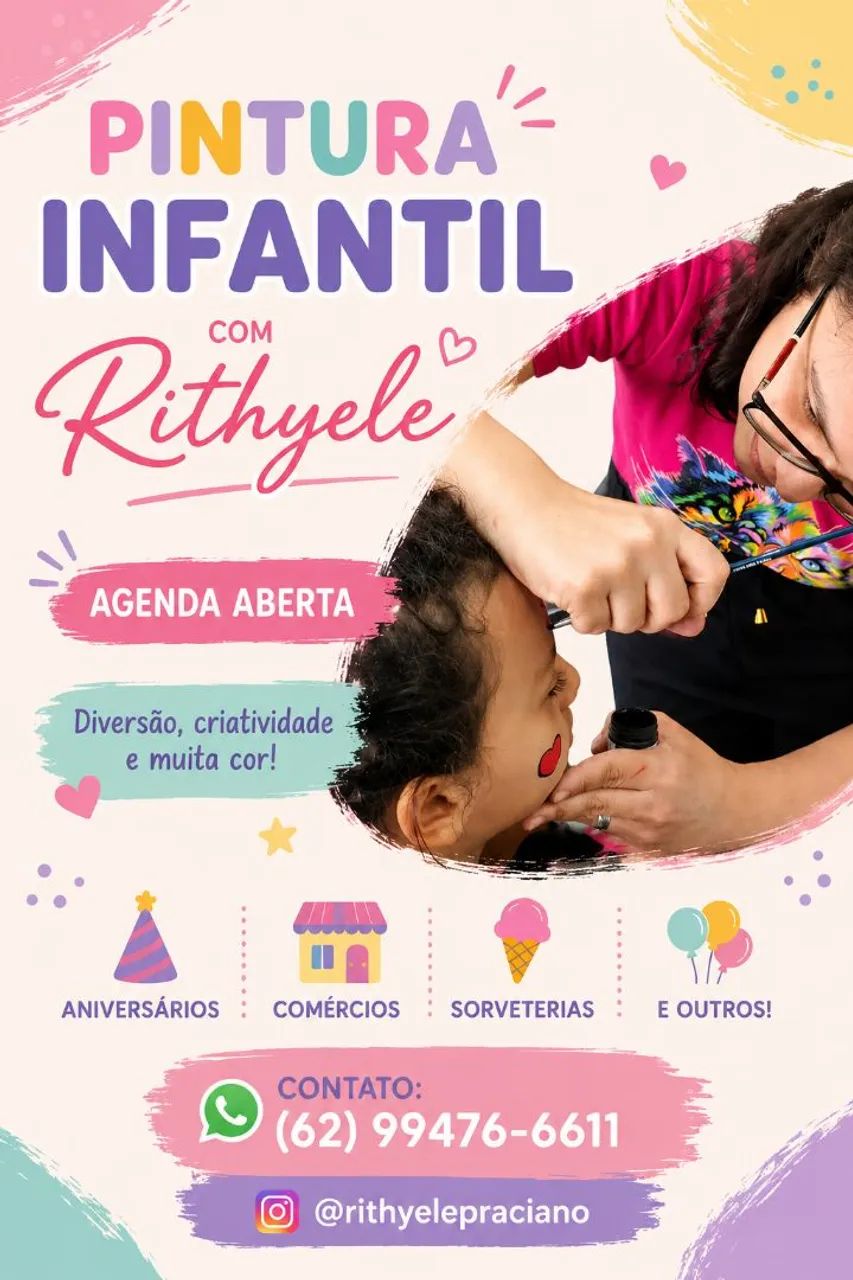 Pintura Infantil em crianças para eventos 