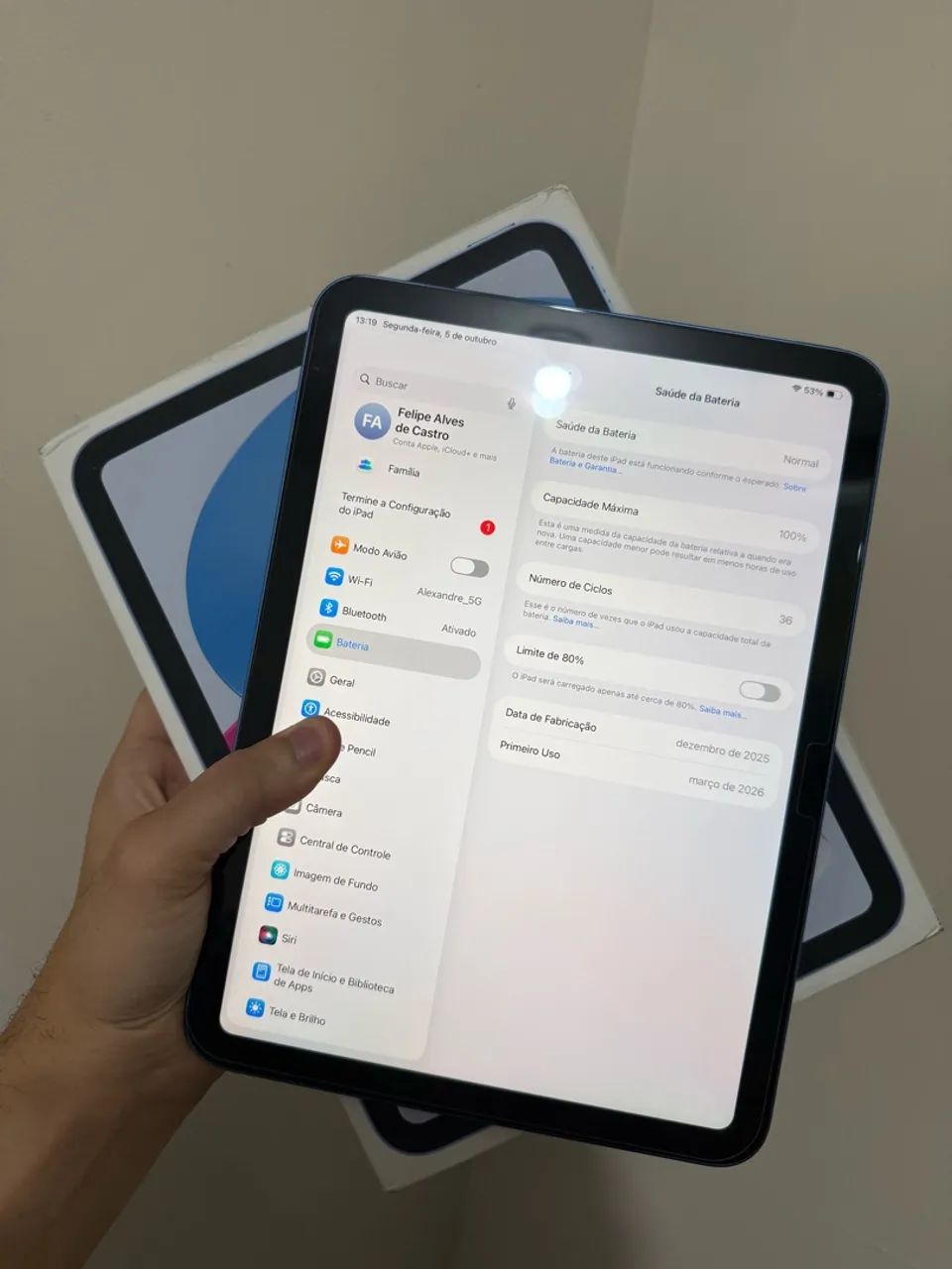 IPAD 11 (A16) 128GB AZUL - ACEITO OLX PAY - Foto 4