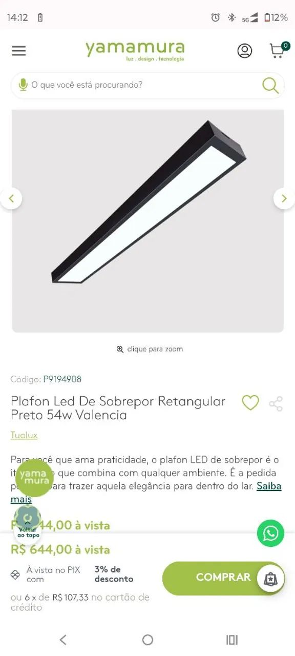 Luminária retangular sobrepor 45wtts R$ 70,00 - Foto 2