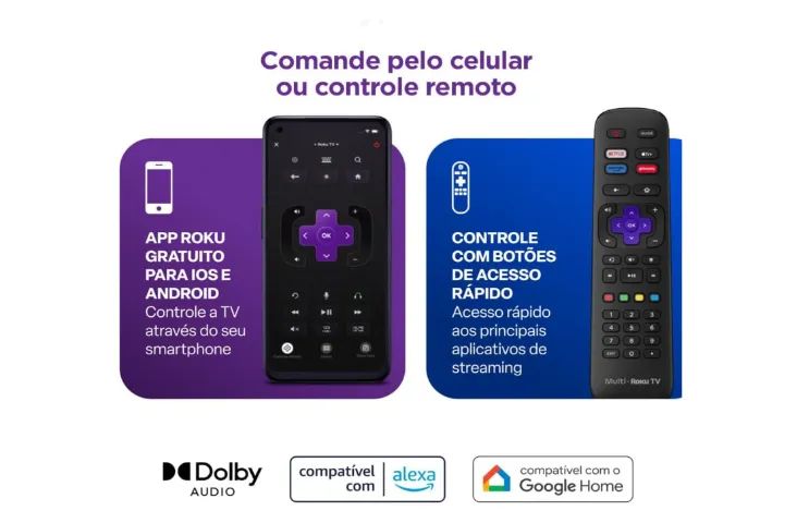 Smart TV Multi 50'' Roku 4K Compatível com Alexa e Google Home TL059M - Lacrada Garantia - Foto 4