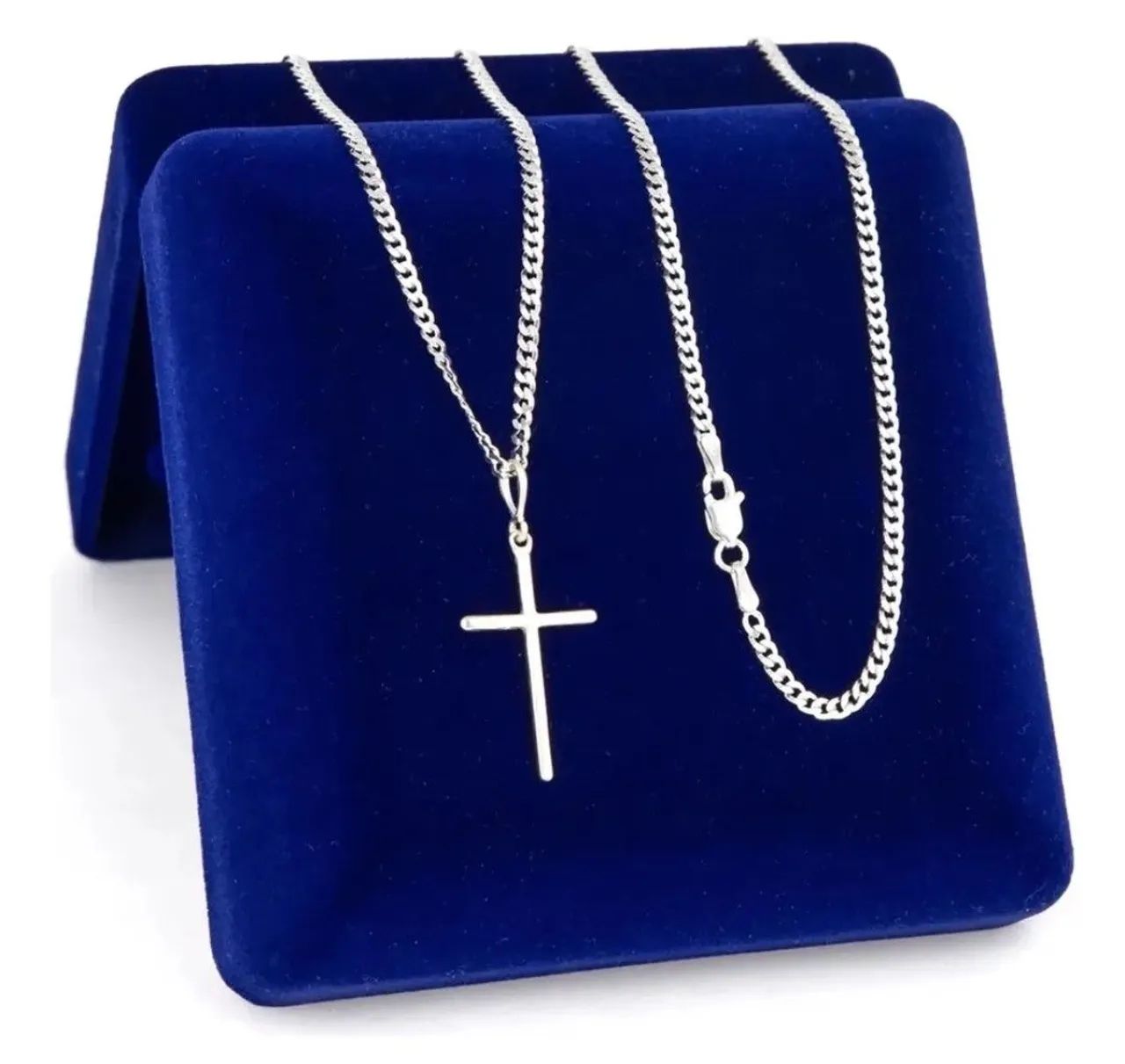KIT CORRENTE+ PINGENTE CRUCIFIXO PRATA 925 - Foto 3