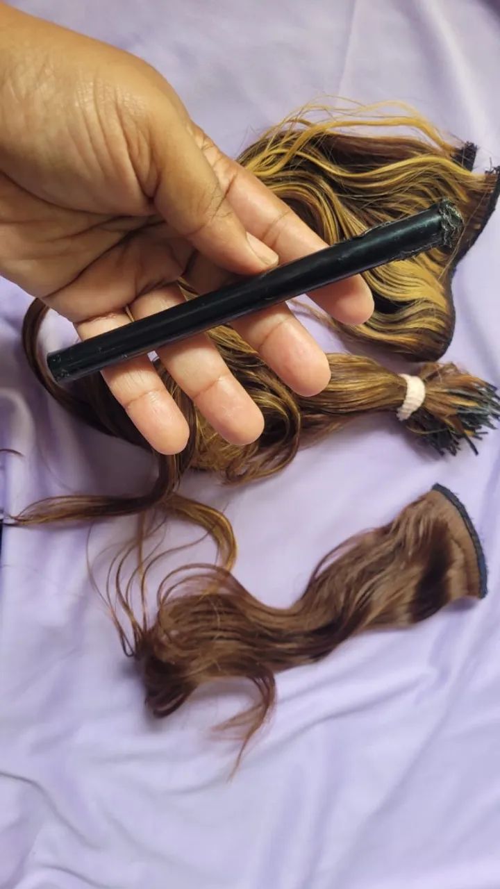 CABELO NATURAL 40CM SEPARADO EM DUAS TELAS - Foto 3