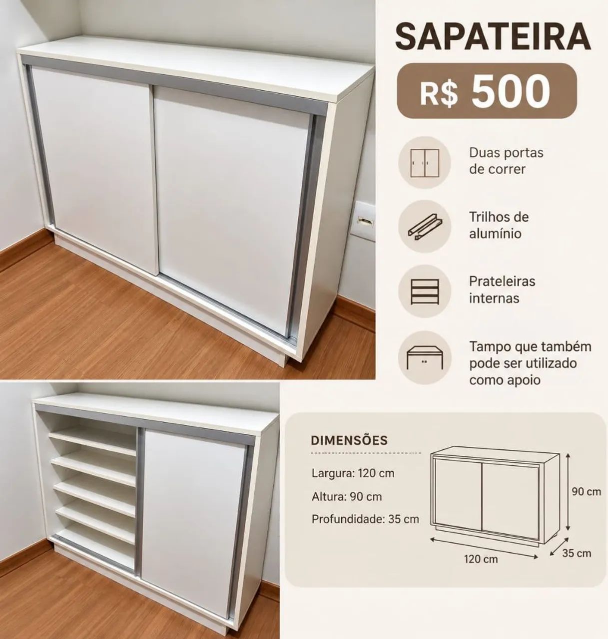 Sapateira semi nova