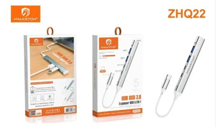Hub USB H'Maston 5 em 1 Extensor ZQH22 - Foto 5