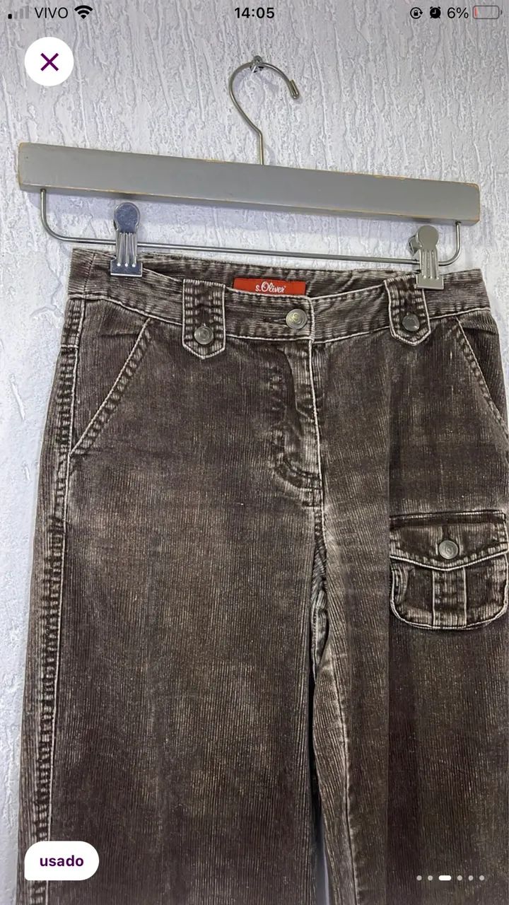 calça cargo cotele y2k/ anos 2000 - Foto 3