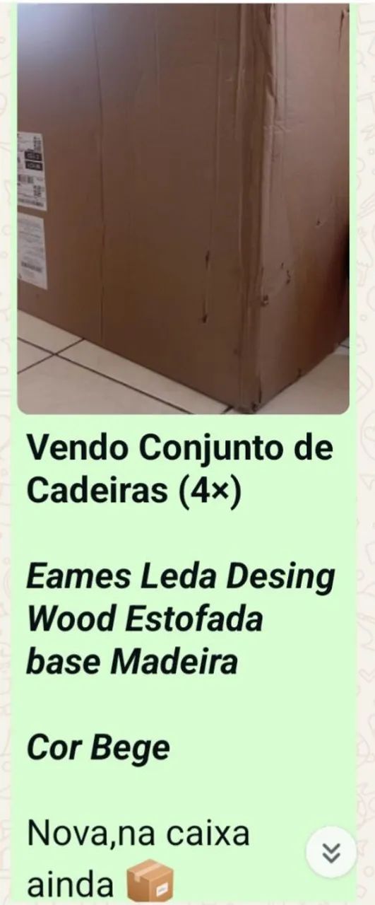Conjunto de Cadeiras Eames Leda Desing Wood Estofada Base Madeira  - Foto 3