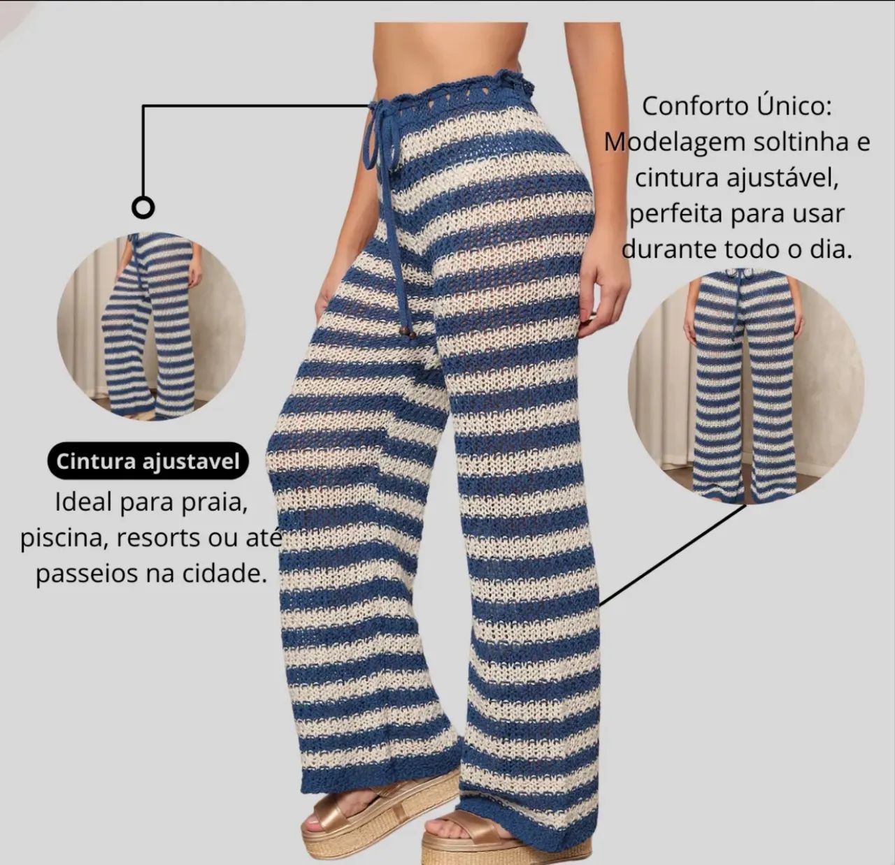 Calça saída de Praia crochê  - Foto 5