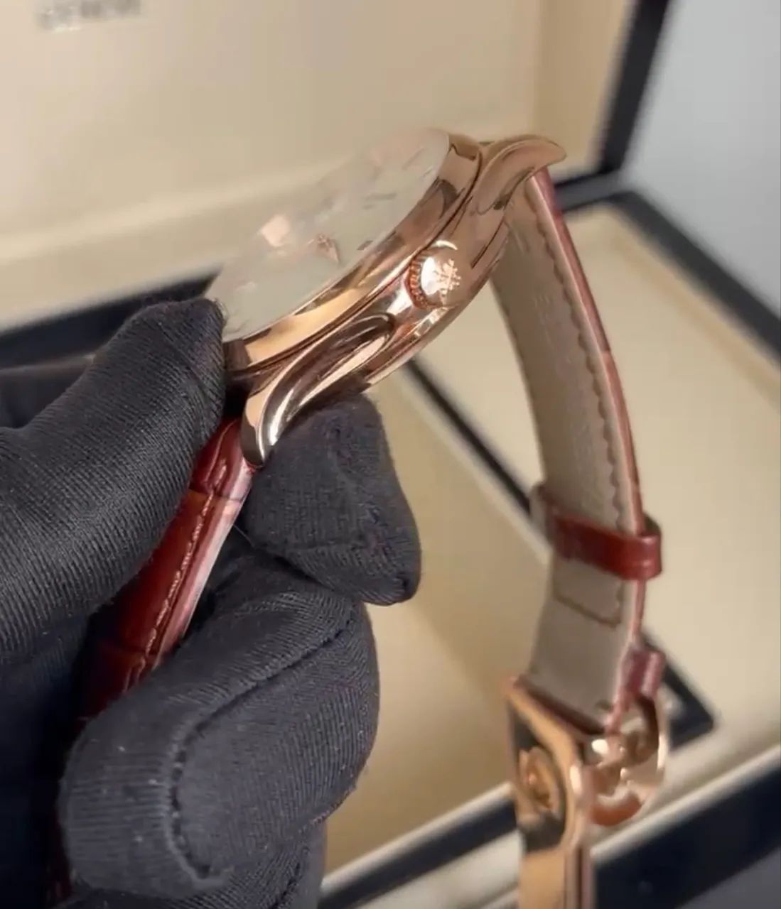 Relogio Patek Couro Marrom - Top de linha - Automatico  - Foto 3