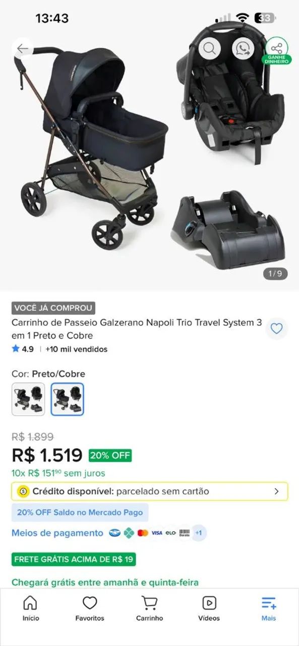 Carrinho de bebê  - Foto 2