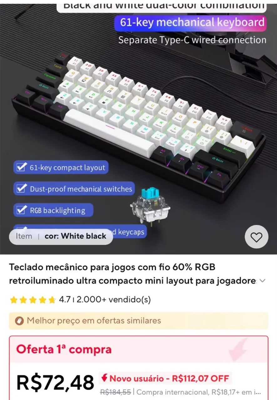 Mouse Fantech + Teclado Mecânico  - Foto 3