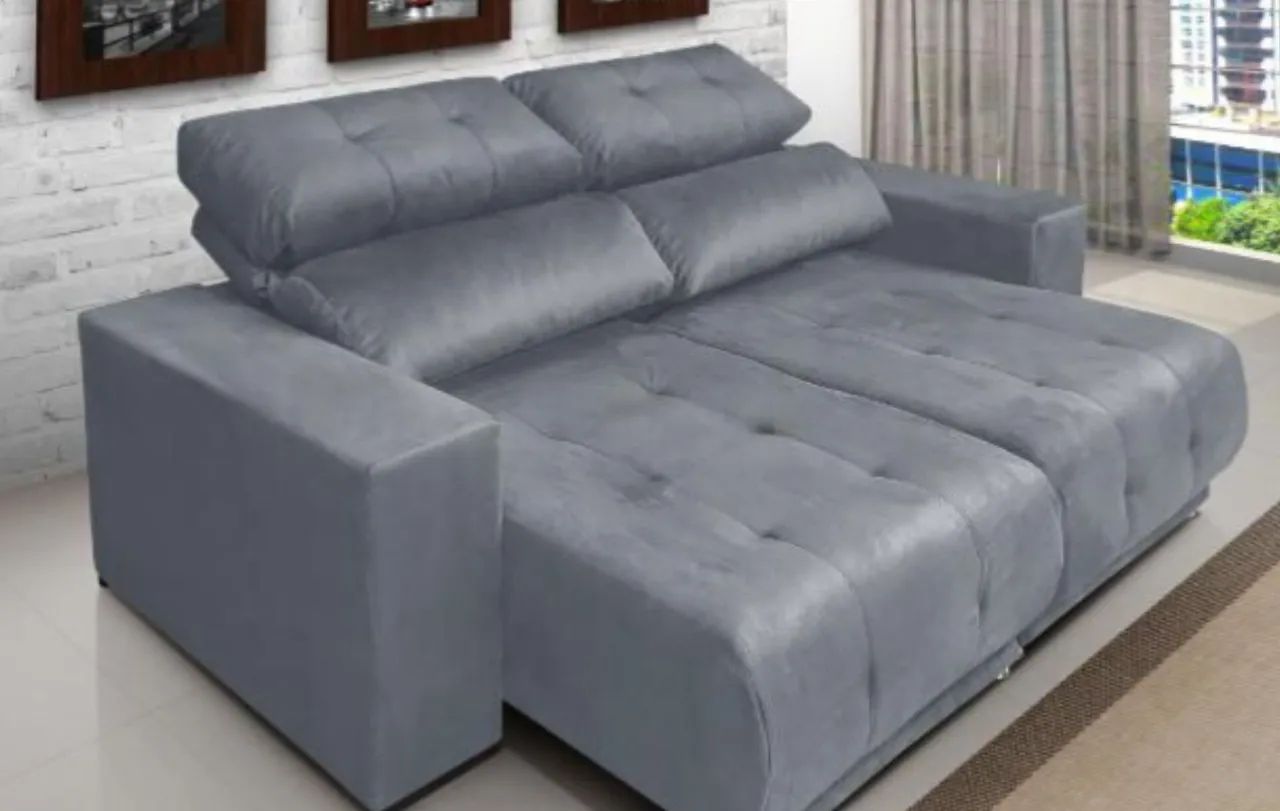 OFERTA: Sofá retrátil e reclinável de fábrica em várias cores (PASSE O CEP) - Foto 3