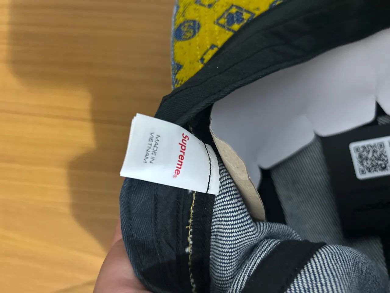 Boné Supreme Flocked Denim Camp Mustard - Foto 3
