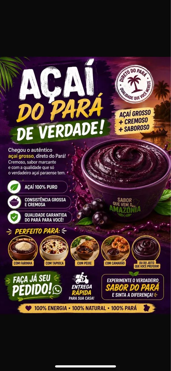 Açaí direto do Pará 