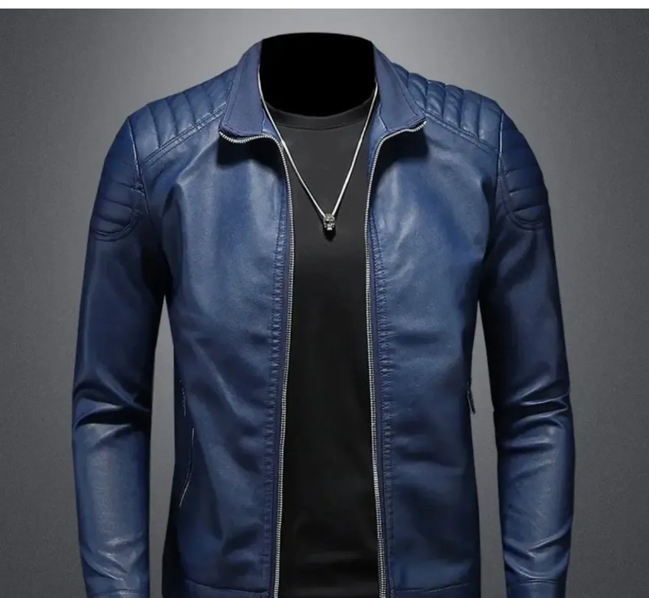 Jaqueta de Couro Slim FIT - Foto 5