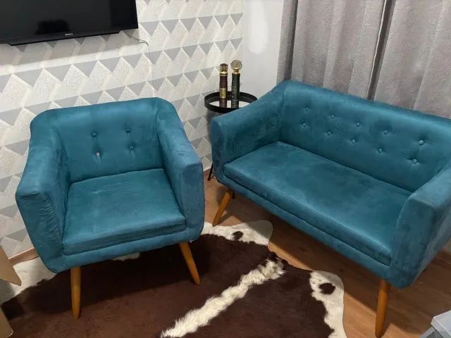 Jogo de sofá Azul  - Foto 3