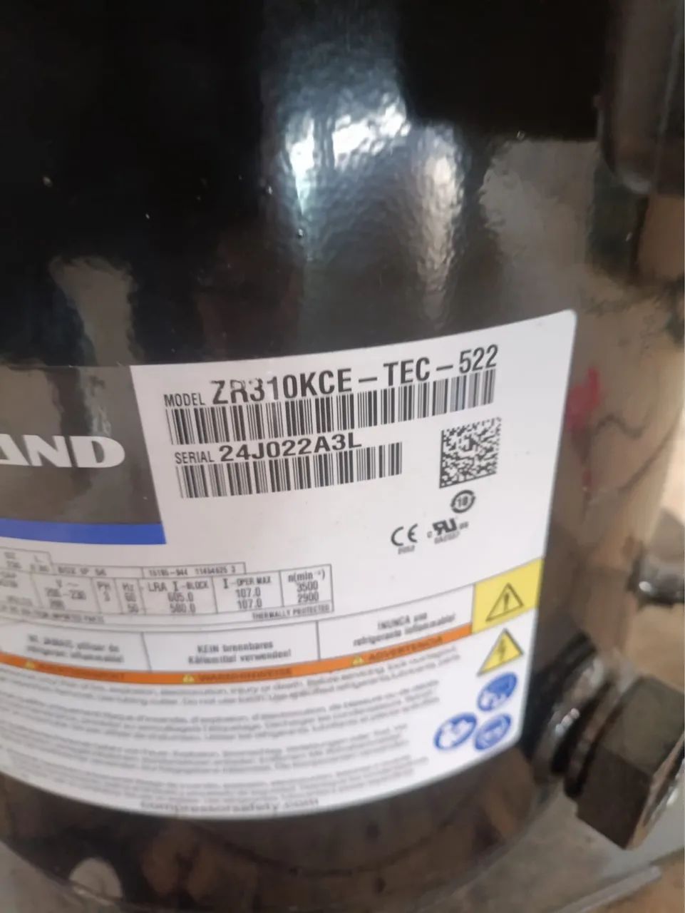 Compressor Emerson ZR310KCE-TEC-522 - Foto 5