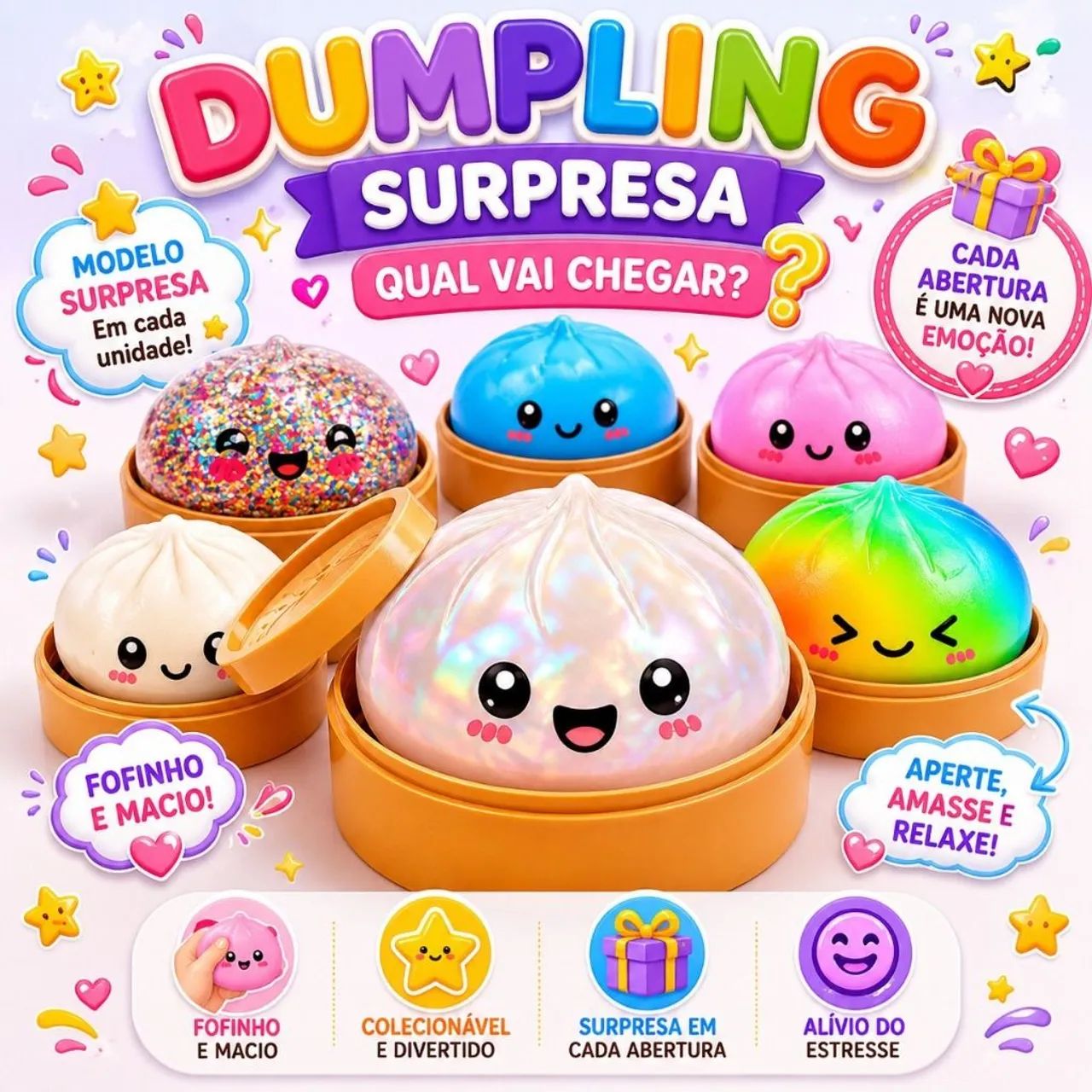 Dumpling squishy variados 