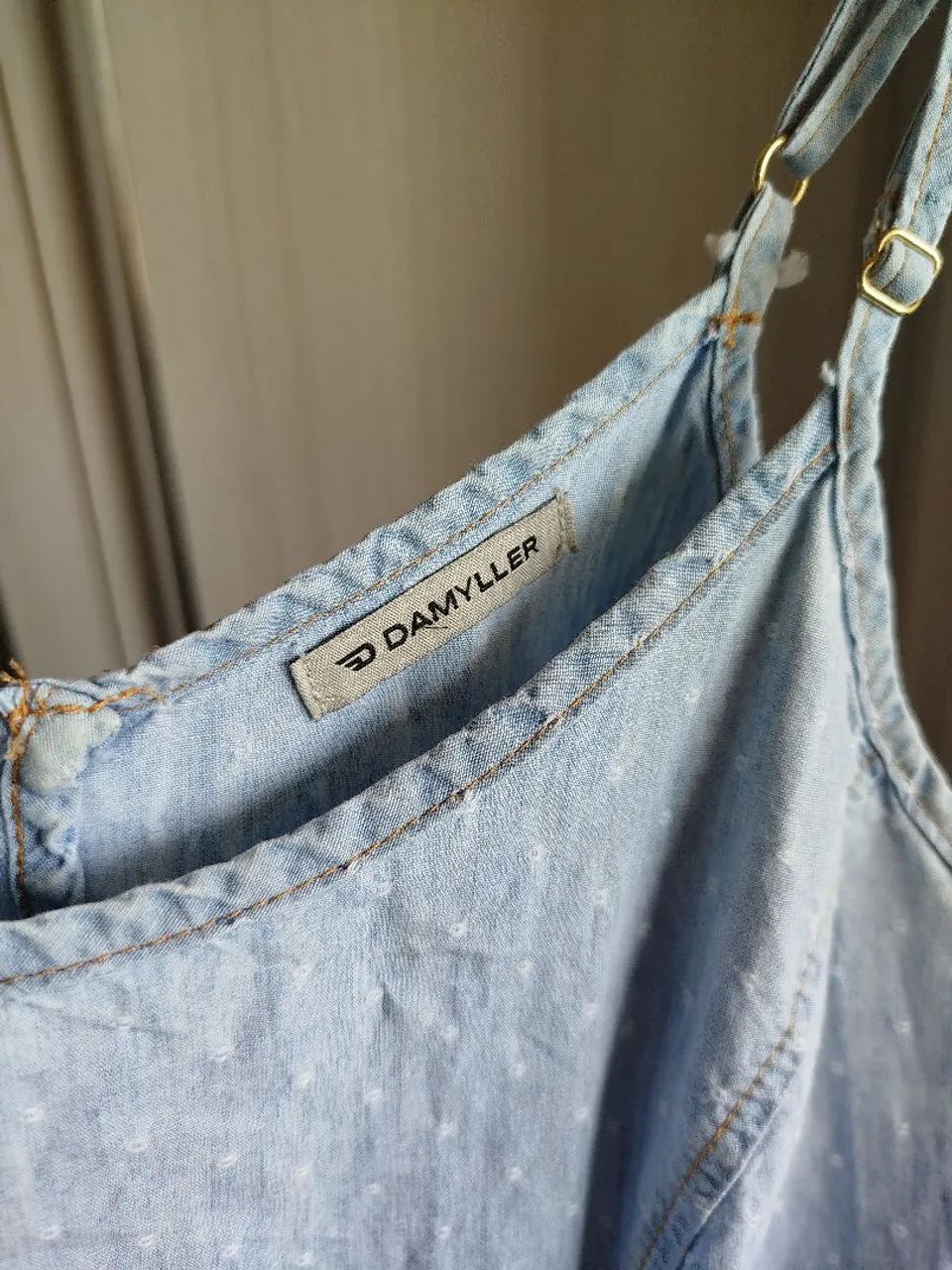 Vestido Jeans de Alcinha Damyller - Foto 3