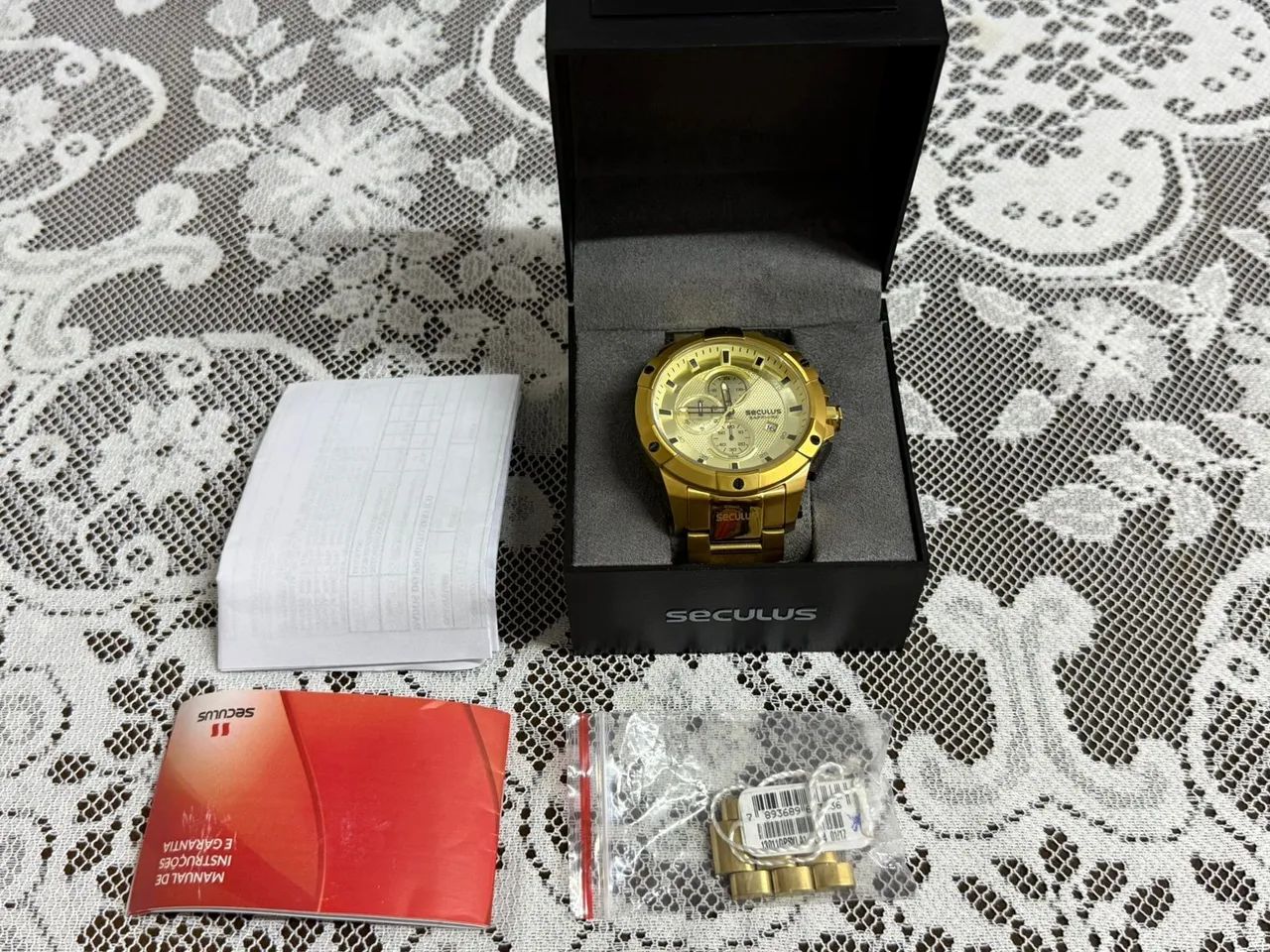 Relógio Seculus Masculino Cronógrafo<br>20923gpsvda1 Dourado - Foto 2