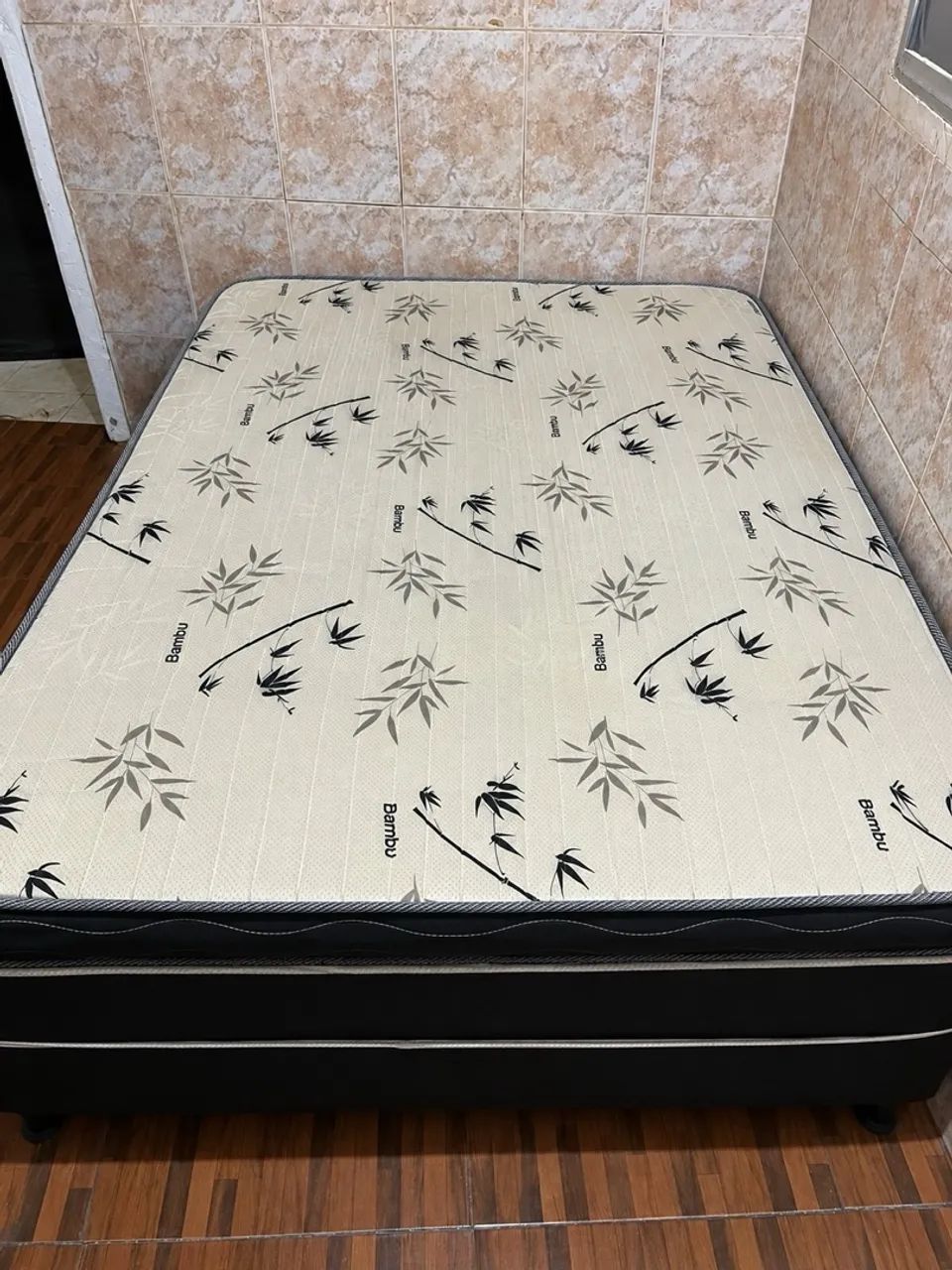Cama box casal com colchão bambu