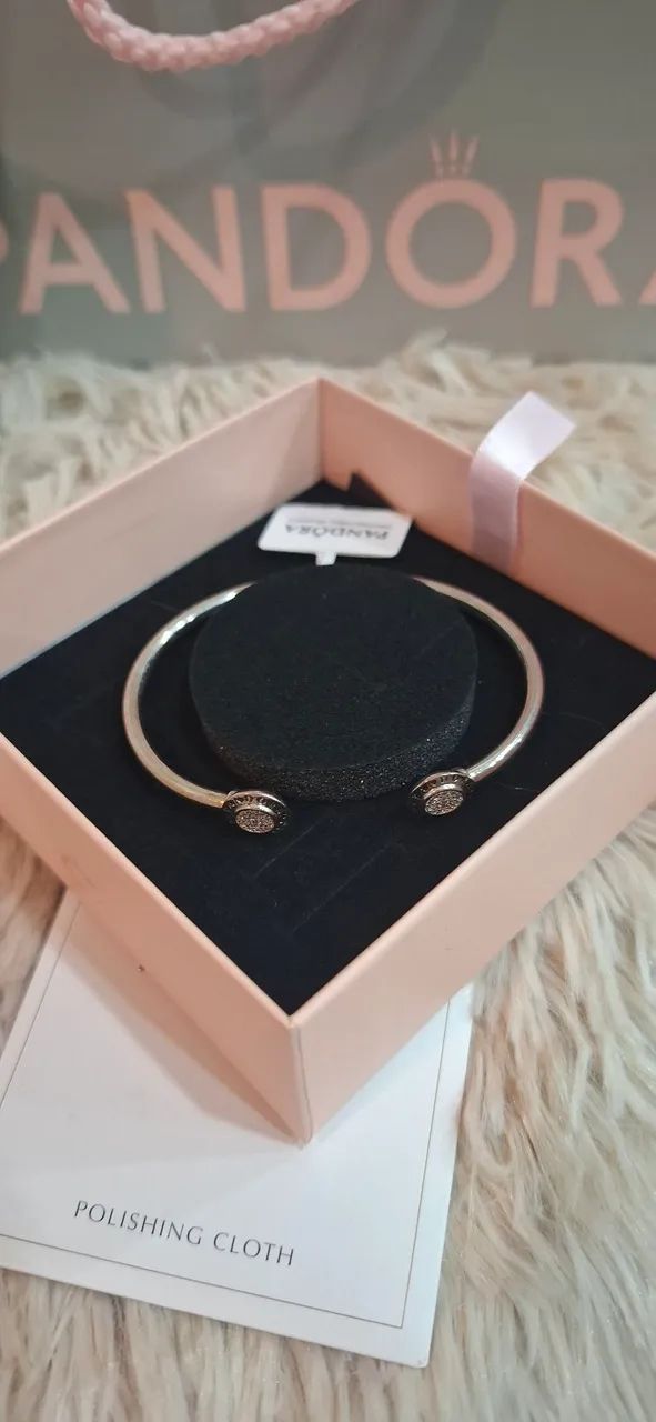 pulseira pandora prata ajustável nova - Foto 5