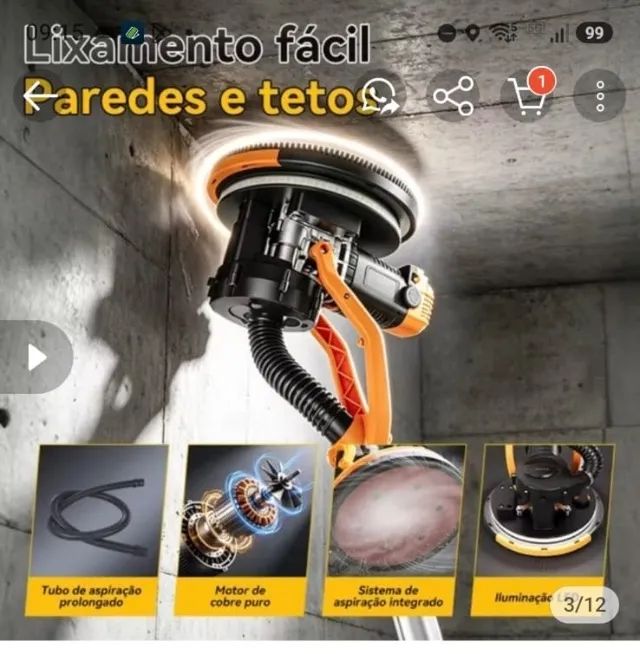 Lixadeira para parede, teto e piso  - Foto 3