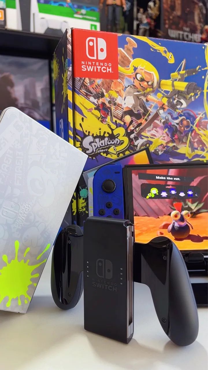 Nintendo Switch Oled Edição Splatoon Desbloqueado - Foto 2