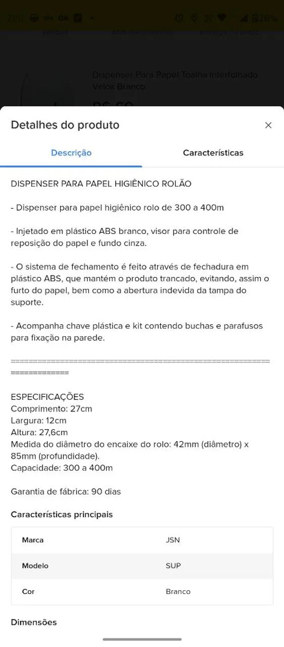Dispenser para papel higiênico (rolão) - Foto 3