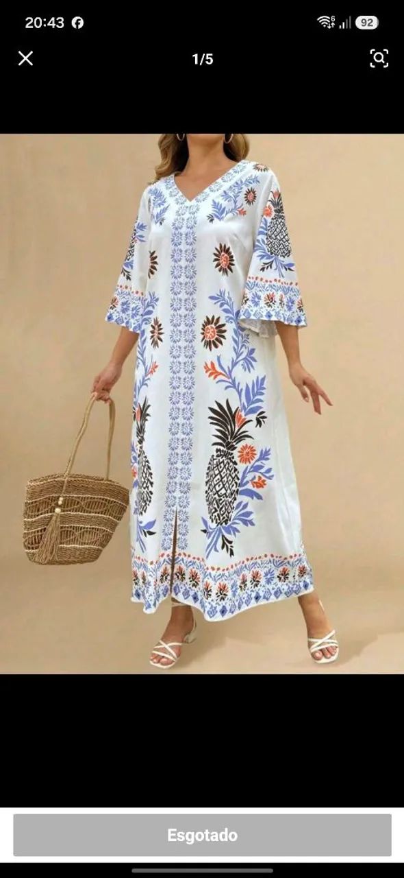 Vestido tam 46 estampado 