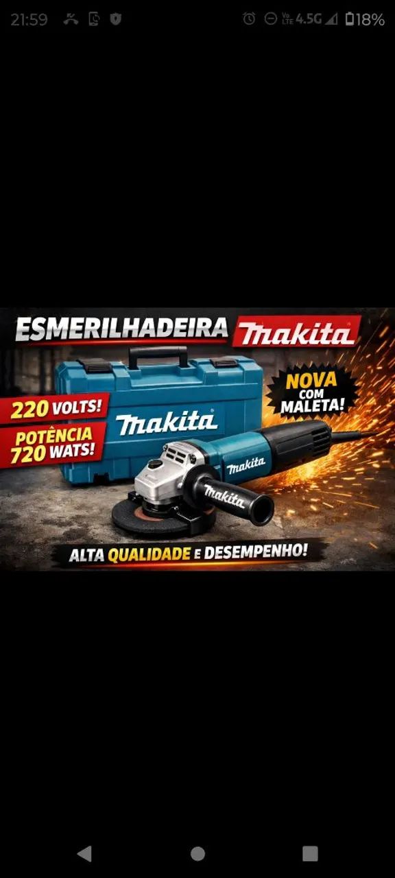 Esmiralhadeira Makita Profissional 220 v e 720 wats de potência  - Foto 3