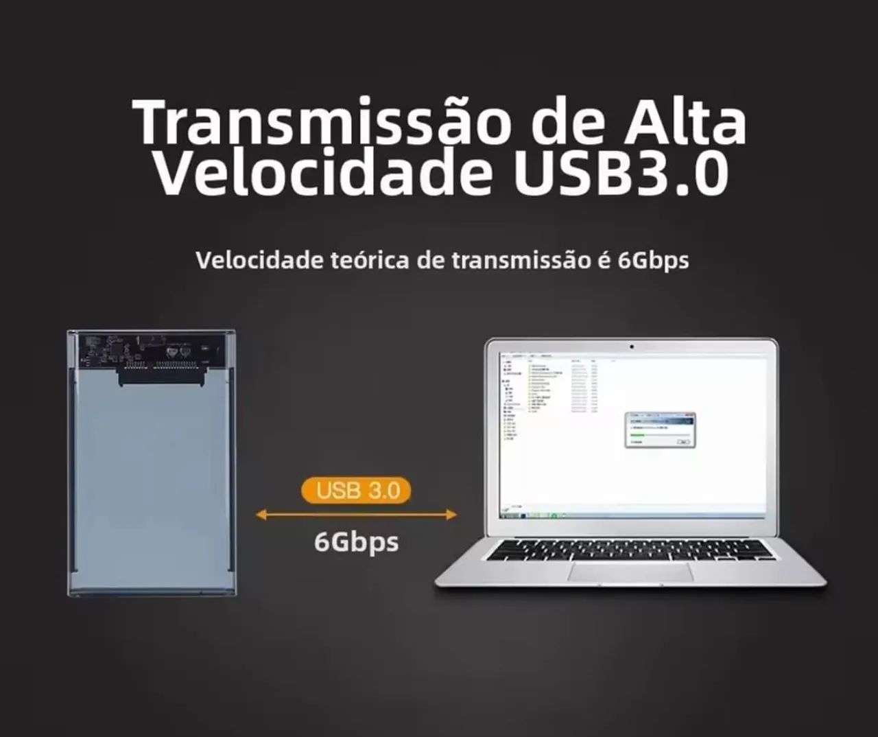 Case 3.0 HD externo USB Preto transparente 453824739289999363