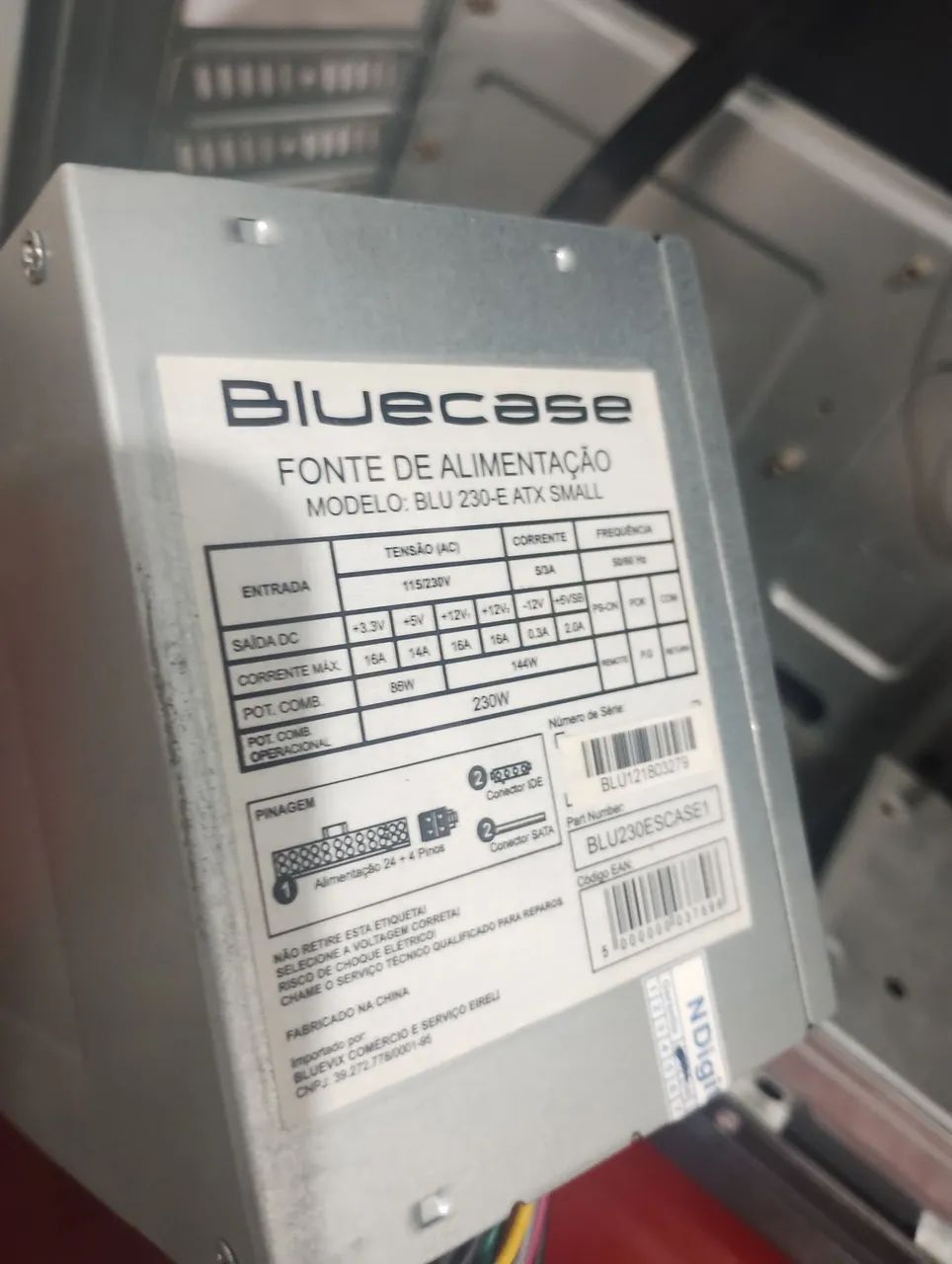 Gabinete e Fonte BlueCase Usados - Foto 4