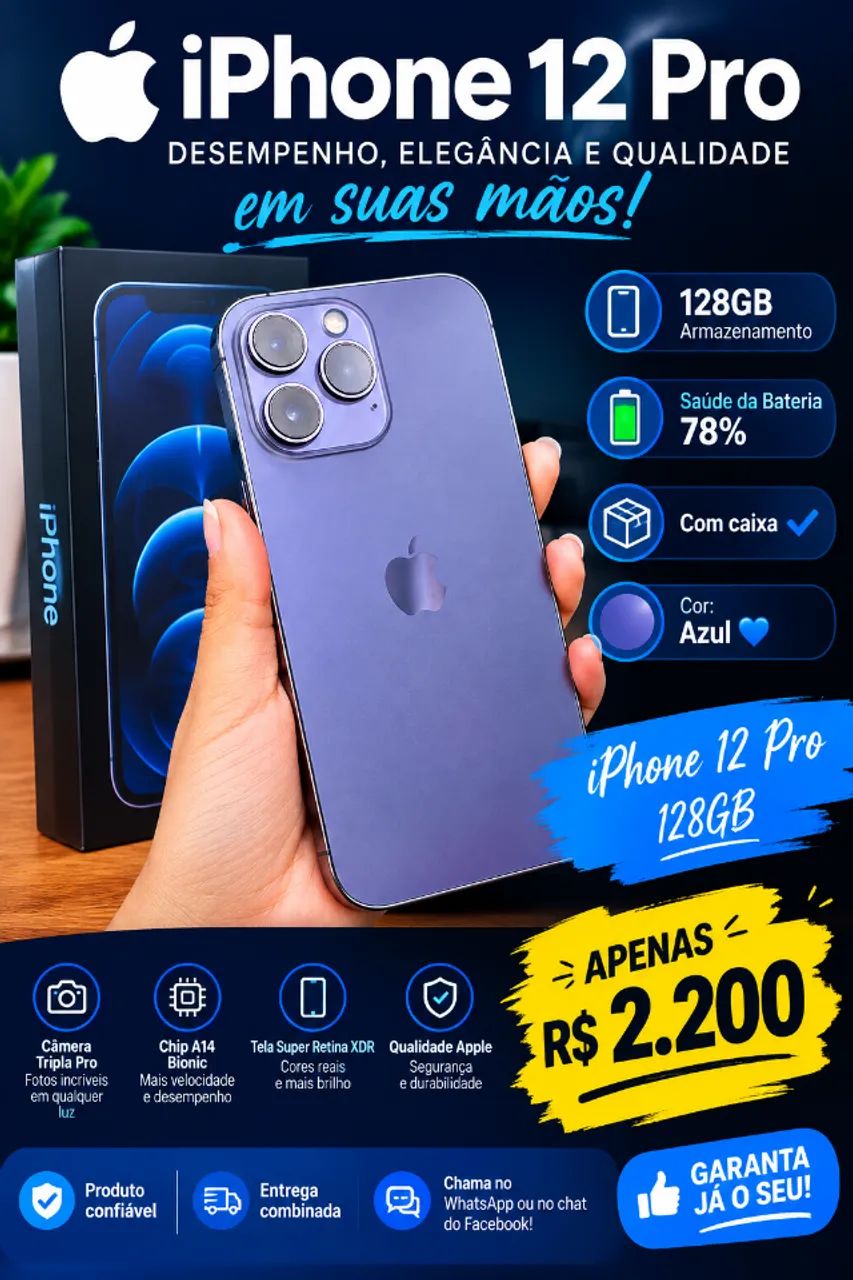 iPhone 12 Pro iPhone 12 Pro 128GB ? Azul - Foto 2