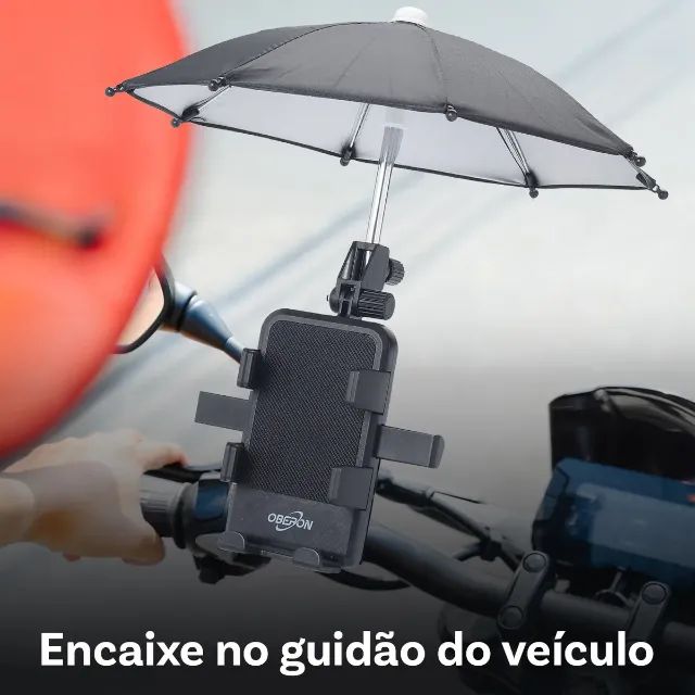 Suporte Mini Guarda-Chuva Para Celular Universal Moto E Bike - Foto 4